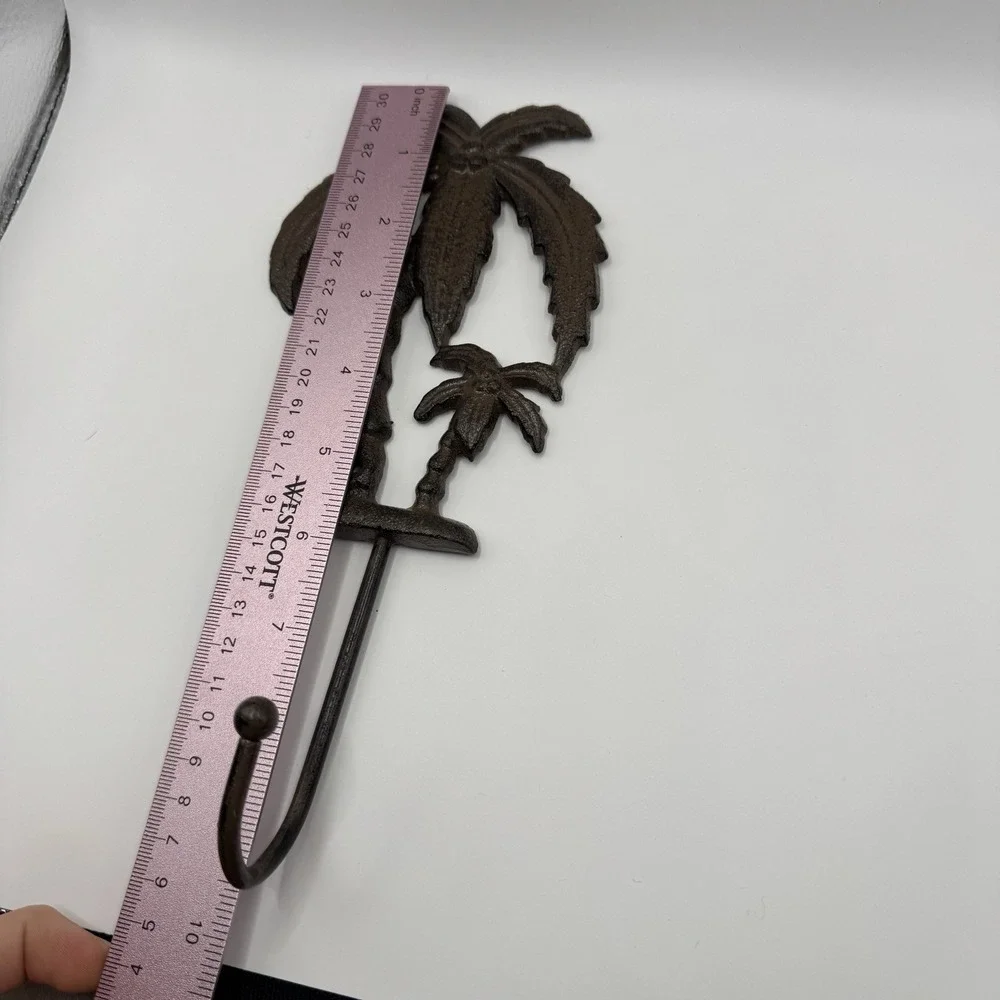 Vintage Palm Tree Key Robe Wall Hook Tropical Beach House Cast Iron‎ Metal